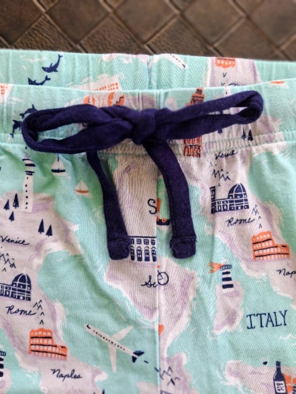 Munki Munki Europe Map Pajama Set Mint Travel Print Lounge Sleepwear L - Picture 7 of 8